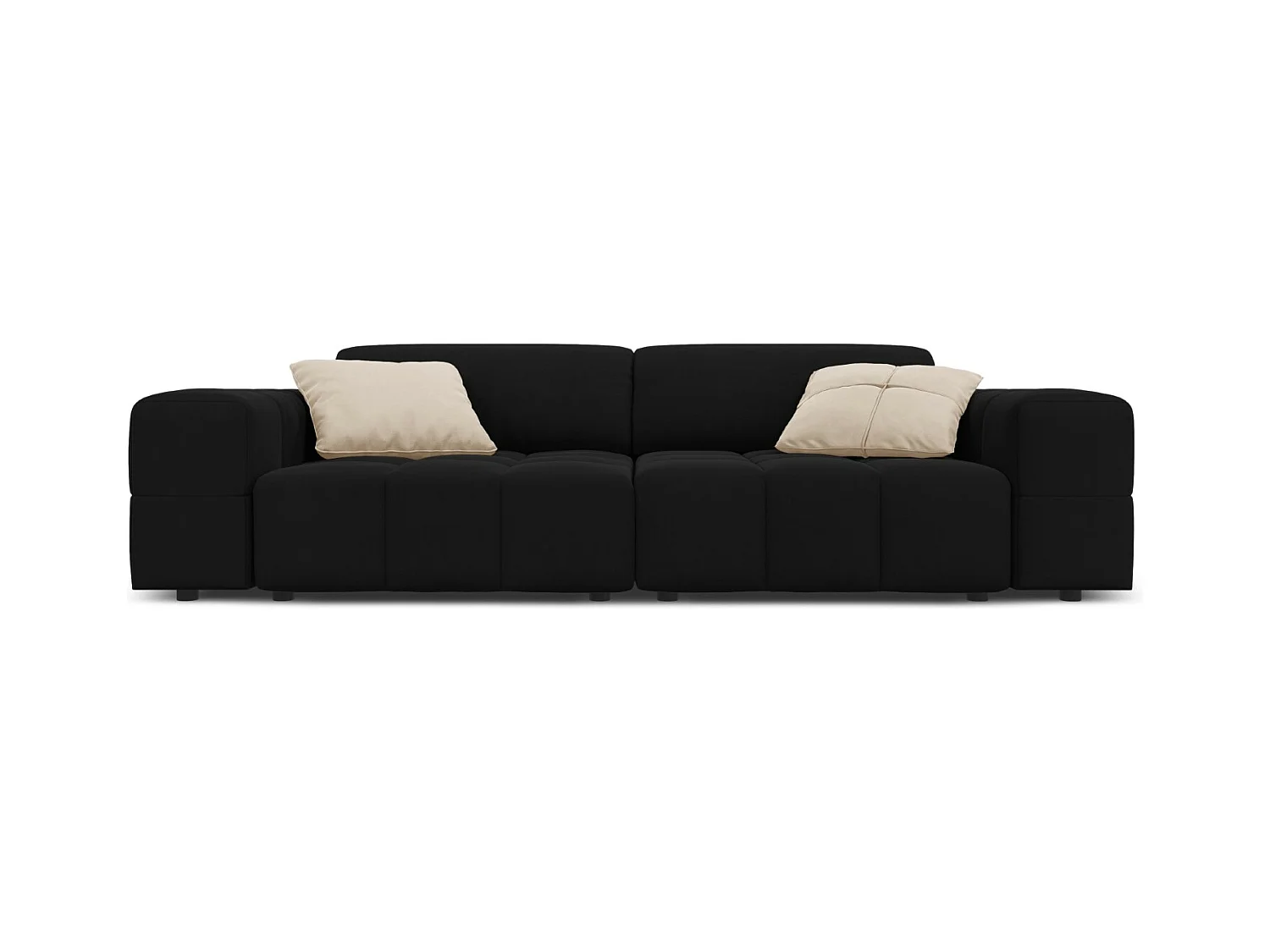 CXL by Christian Lacroix - Canapé "Luc" 3 places en velours noir - 204x102x70cm