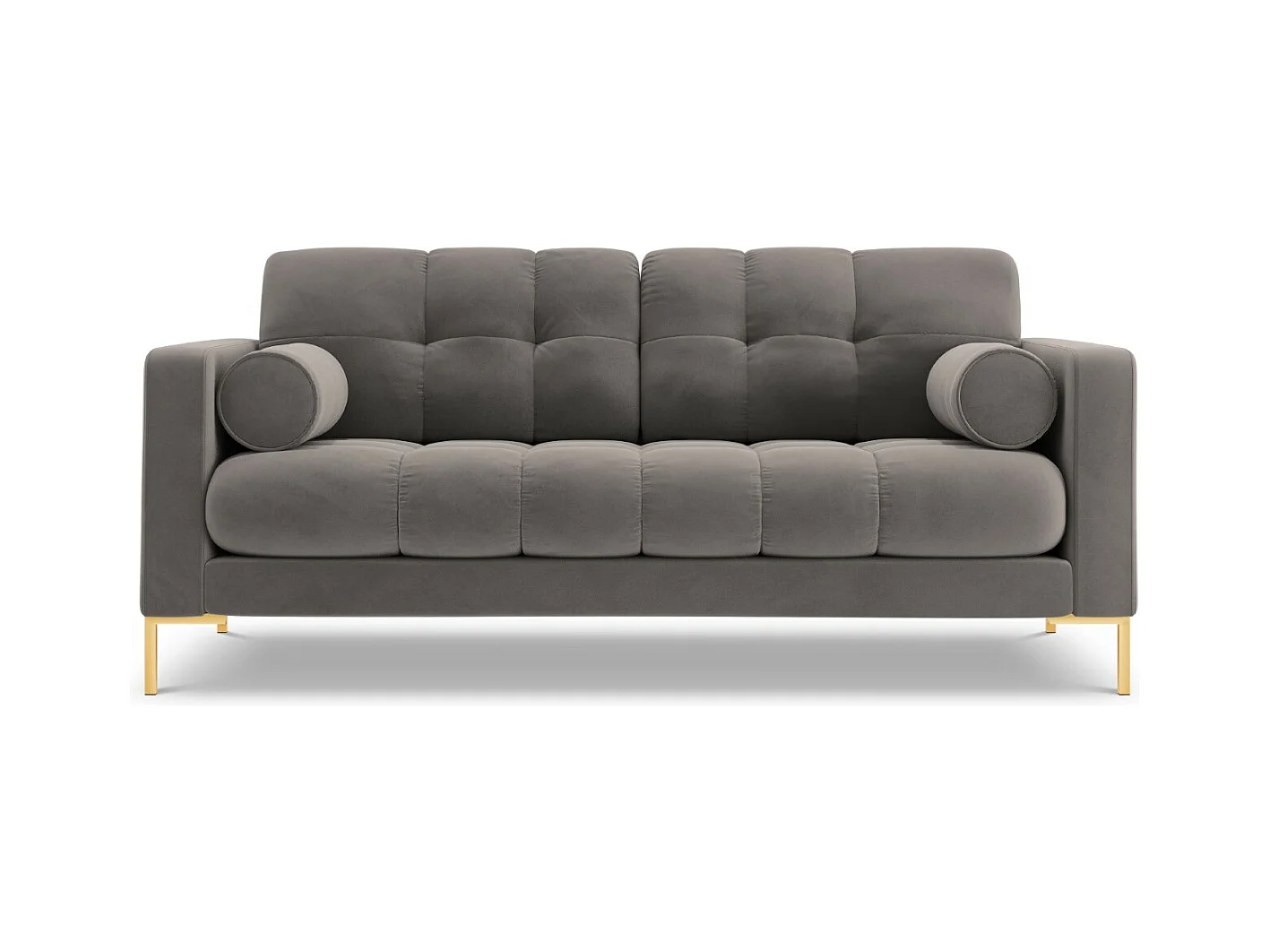Cosmopolitan Design - Canapé "Bali" 2 places en velours gris clair - 152x92x75cm