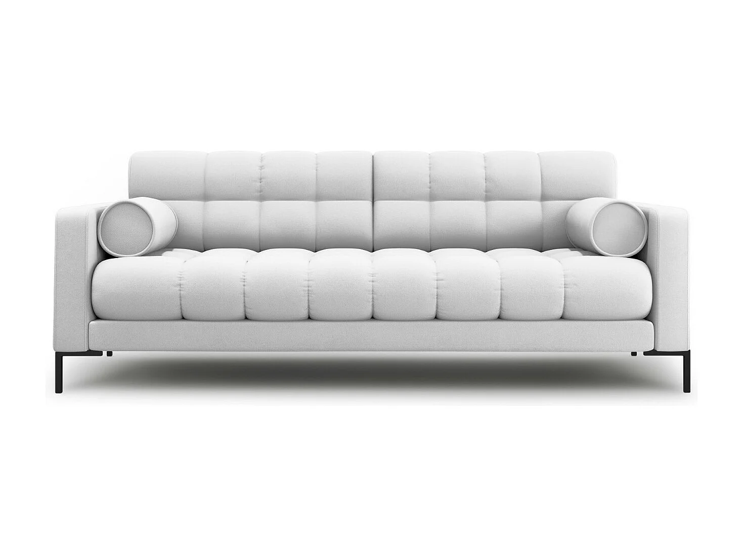 Cosmopolitan Design - Sofá "Bali" 4 lugares em tecido estrutural cinza claro - 217x92x75cm