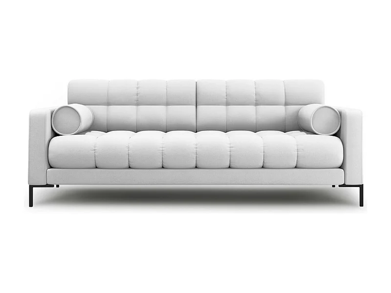 Cosmopolitan Design - 4-Sitzer Sofa "Bali" aus strukturiertem Stoff hellgrau - 217x92x75cm