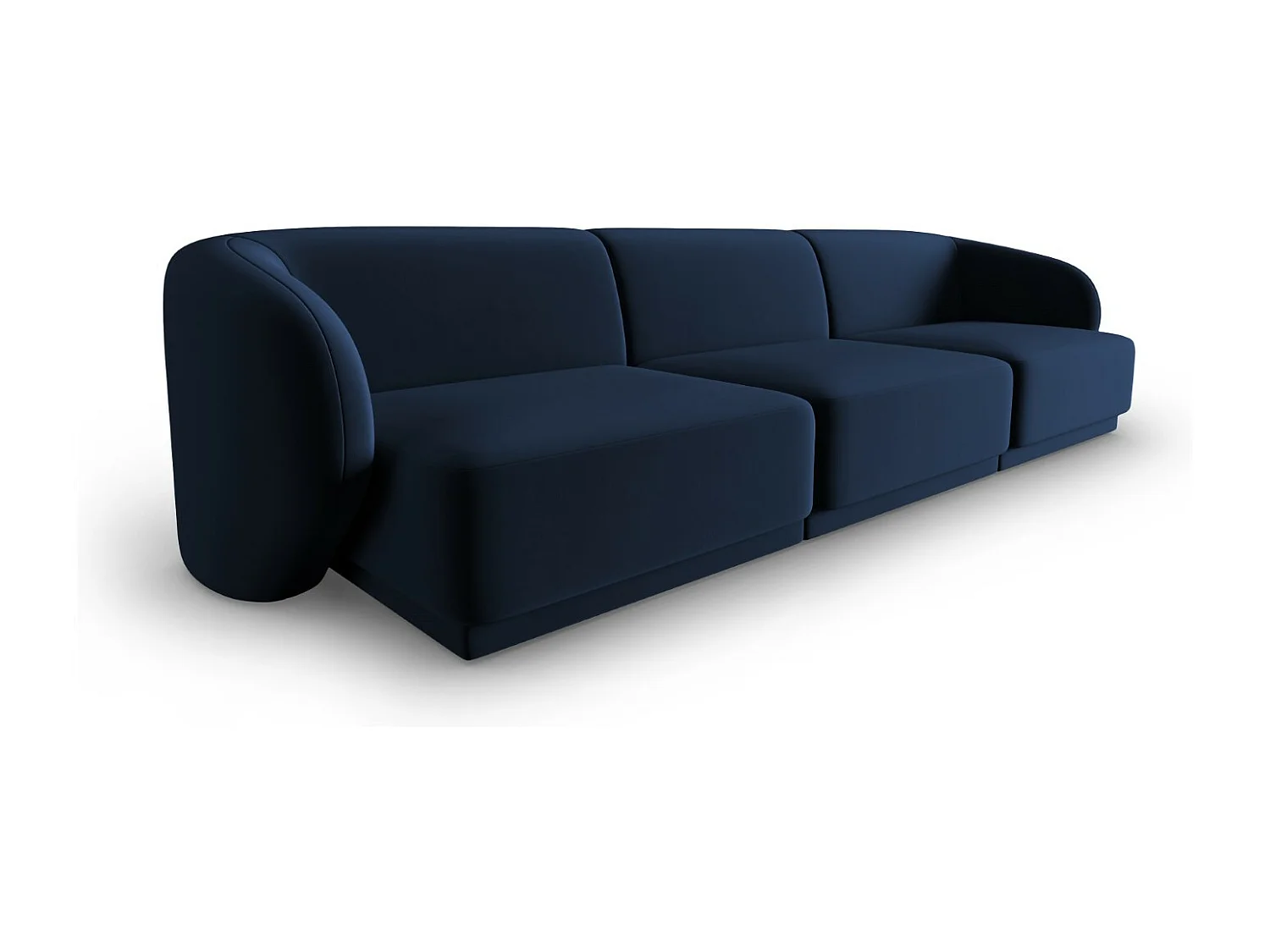 CXL by Christian Lacroix - Canapé modulable "Lionel" 3 places en velours bleu roi - 266x93x74cm