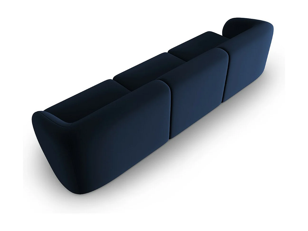 CXL by Christian Lacroix - Canapé modulable "Lionel" 3 places en velours bleu roi - 266x93x74cm