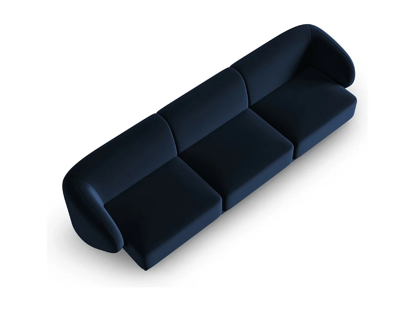 CXL by Christian Lacroix - Canapé modulable "Lionel" 3 places en velours bleu roi - 266x93x74cm