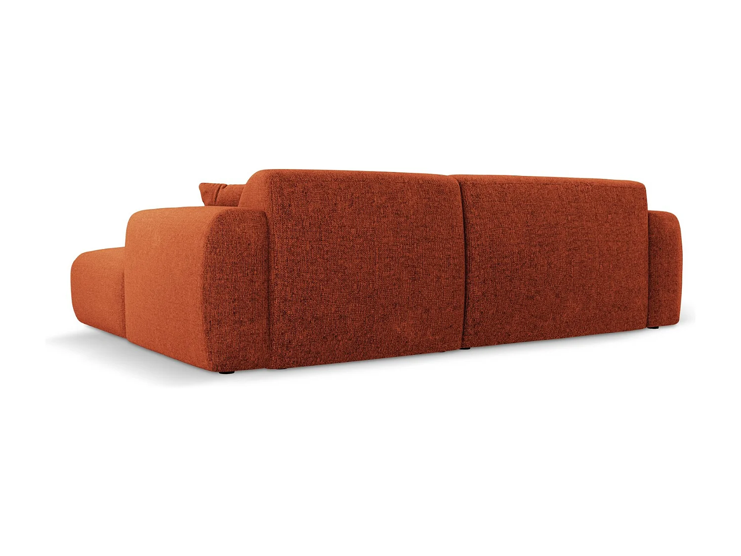Cosmopolitan Design - Canapé d'angle gauche "Nolio" 4 places en chenille terracotta - 235x170x72cm