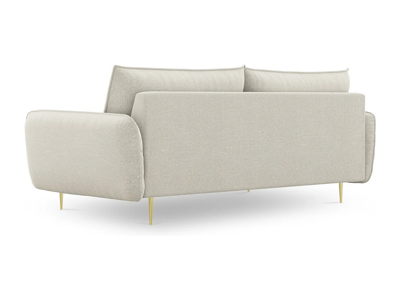 Cosmopolitan Design - Sofá "Vienna" 4 lugares em tecido estrutural bege claro - 230x92x95cm