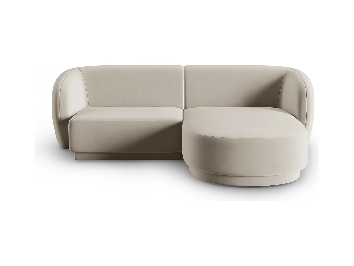 CXL by Christian Lacroix - Modulaire hoekbank rechts "Lionel" 3 zitplaatsen, Flueel, Beige - 188x155x74cm
