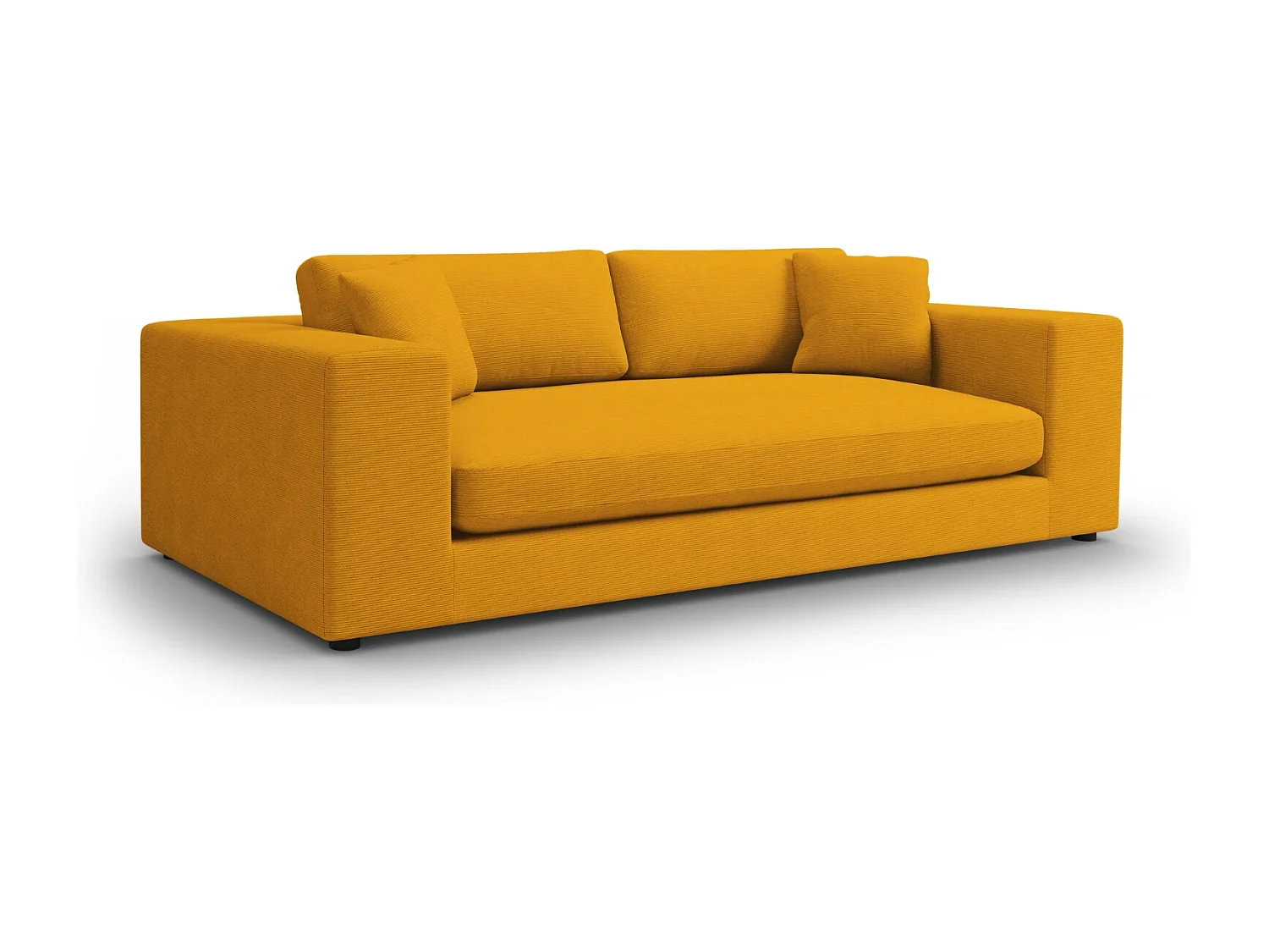 CXL by Christian Lacroix - Sofá "Tendance" 4 lugares em veludo cotelê amarelo - 262x122x72cm