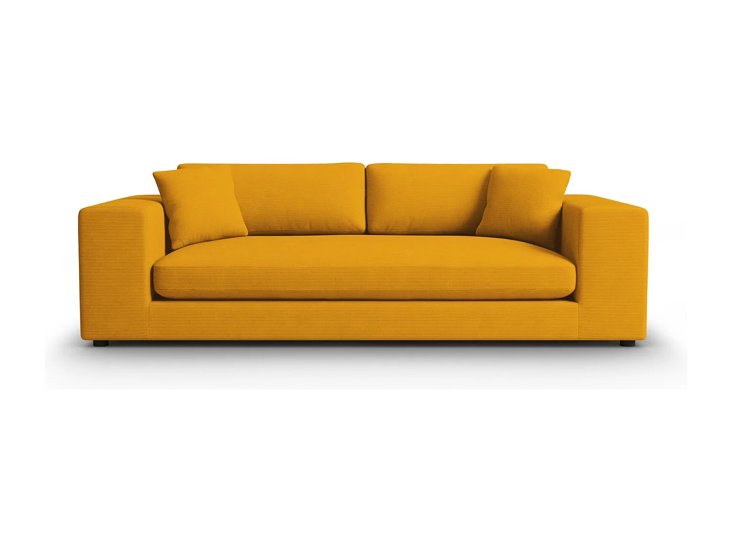 CXL by Christian Lacroix - Sofá "Tendance" 4 lugares em veludo cotelê amarelo - 262x122x72cm