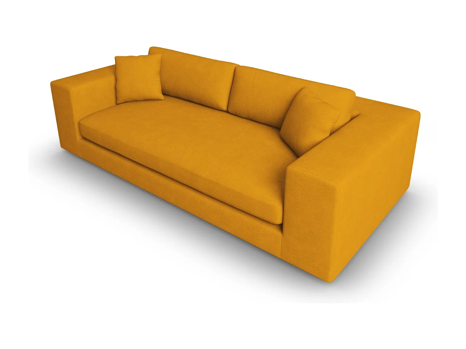 CXL by Christian Lacroix - Sofá "Tendance" 4 lugares em veludo cotelê amarelo - 262x122x72cm