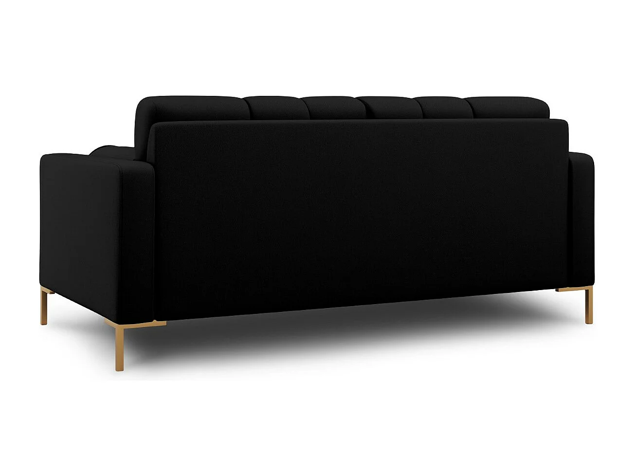 Cosmopolitan Design - Bank "Bali" 2 zitplaatsen, Structurele stof, Zwart - 152x92x75cm