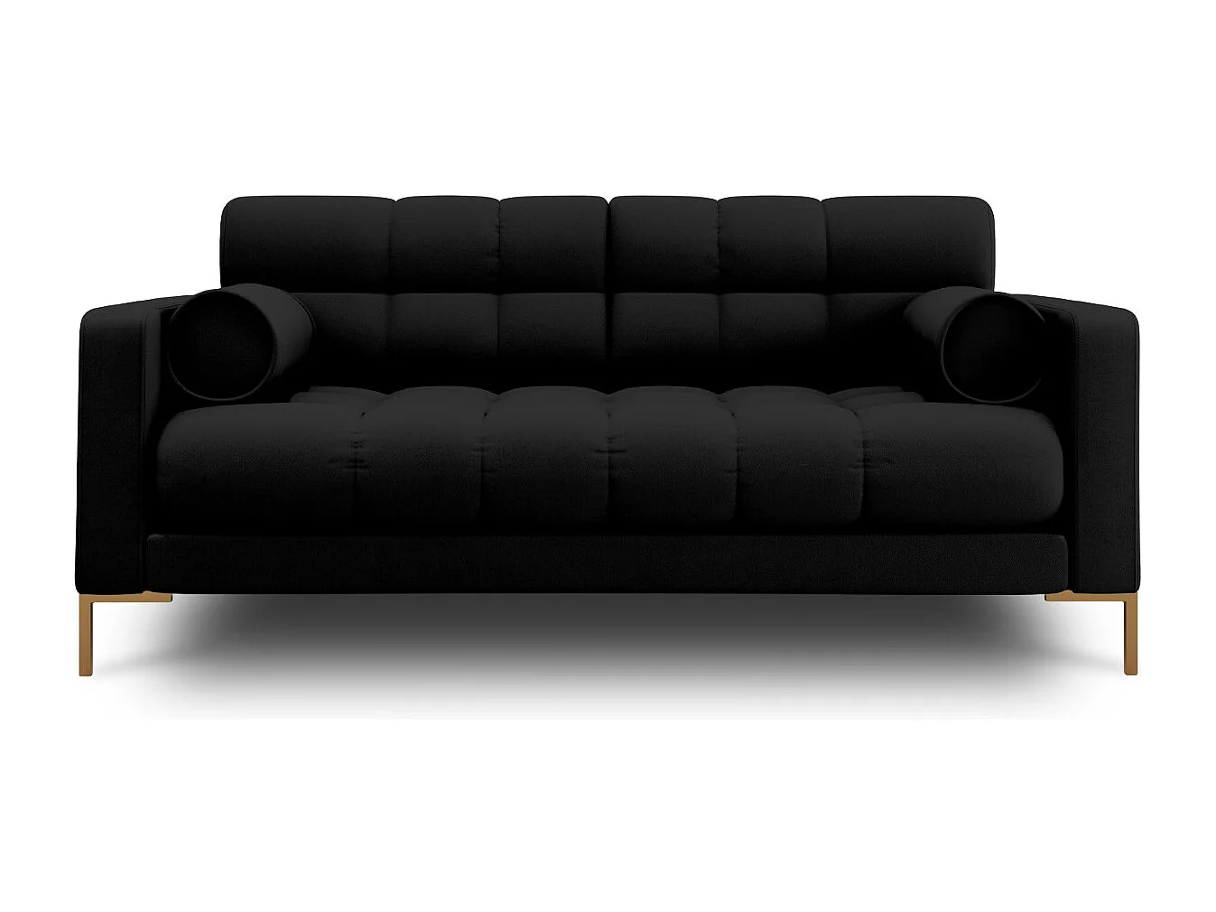 Cosmopolitan Design - Canapé "Bali" 2 places en tissu structurel noir - 152x92x75cm