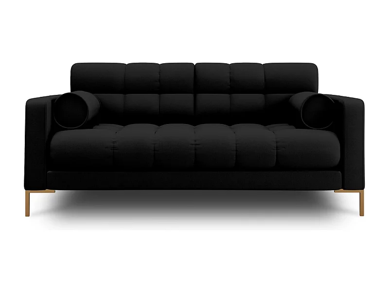 Cosmopolitan Design - Sofá "Bali" 2 lugares em tecido estrutural preto - 152x92x75cm