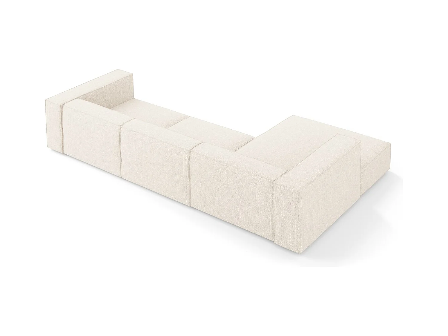 Cosmopolitan Design - Canapé d'angle gauche "Arendal" 4 places en chenille beige clair - 284x166x70cm