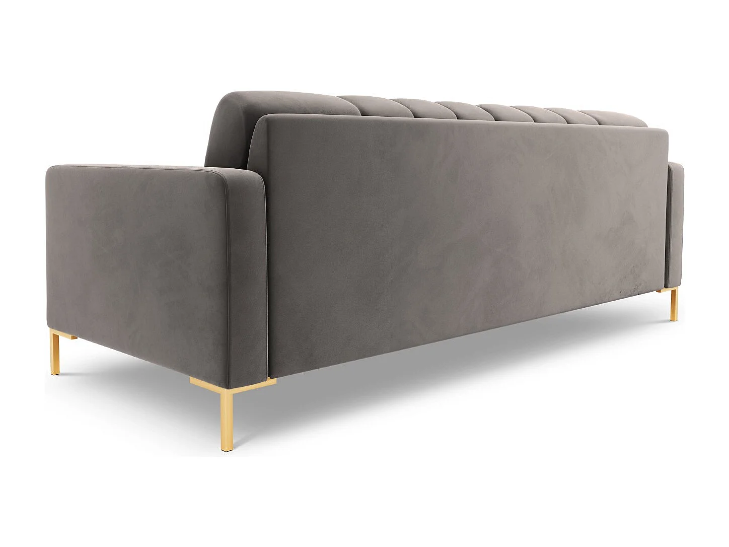 Cosmopolitan Design - 4-Sitzer Sofa "Bali" aus Samt hellgrau - 217x92x75cm