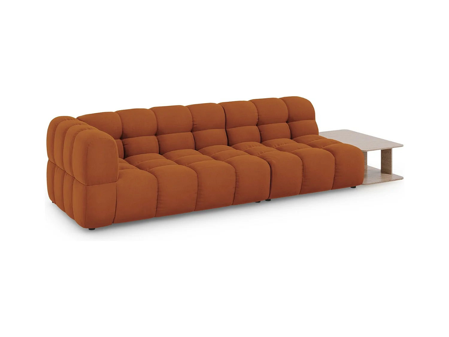Cosmopolitan Design - Canapé modulable droit "Sky" 4 places en velours terracotta - 297x102x75cm