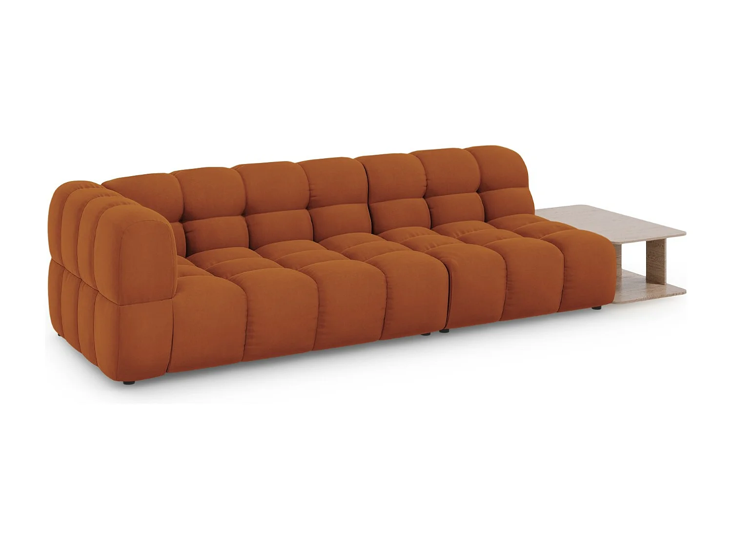 Cosmopolitan Design - Sofá modular direito "Sky" 4 lugares em veludo terracota - 297x102x75cm