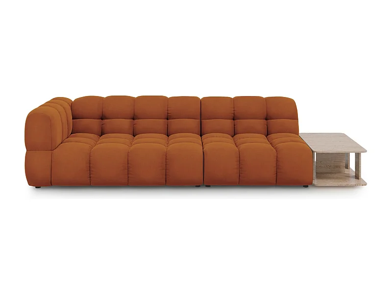 Cosmopolitan Design - Canapé modulable droit "Sky" 4 places en velours terracotta - 297x102x75cm