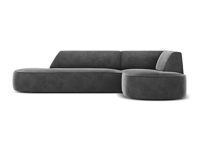 CXL by Christian Lacroix - Rechter hoekbank "Charles" 4 zitplaatsen, Flueel, Donkergrijs - 273x180x69cm