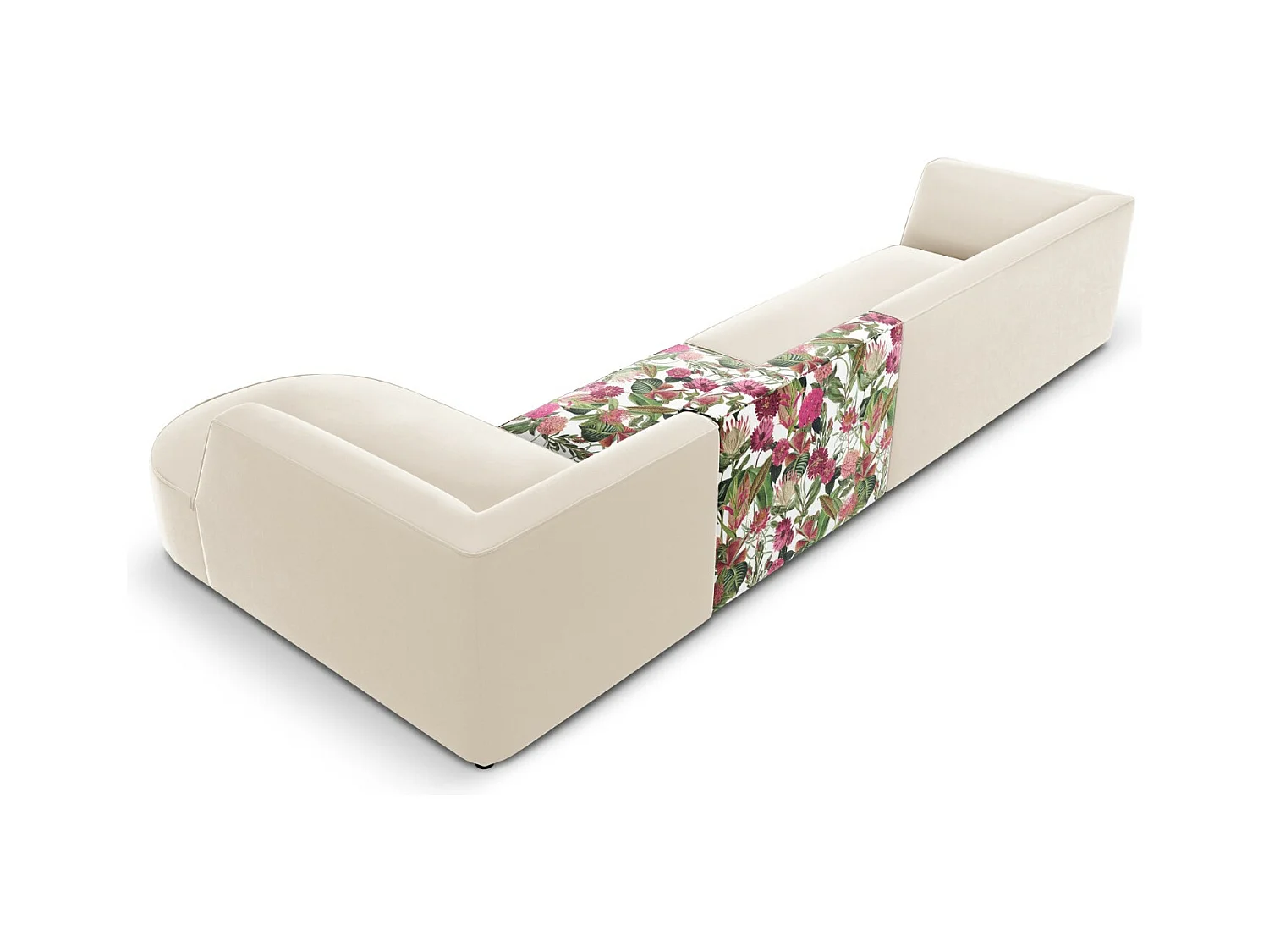 CXL by Christian Lacroix - 5-Sitzer Ecksofa rechts "Charles" Sitzer aus Samt rosengarten-motiv - 366x180x69cm