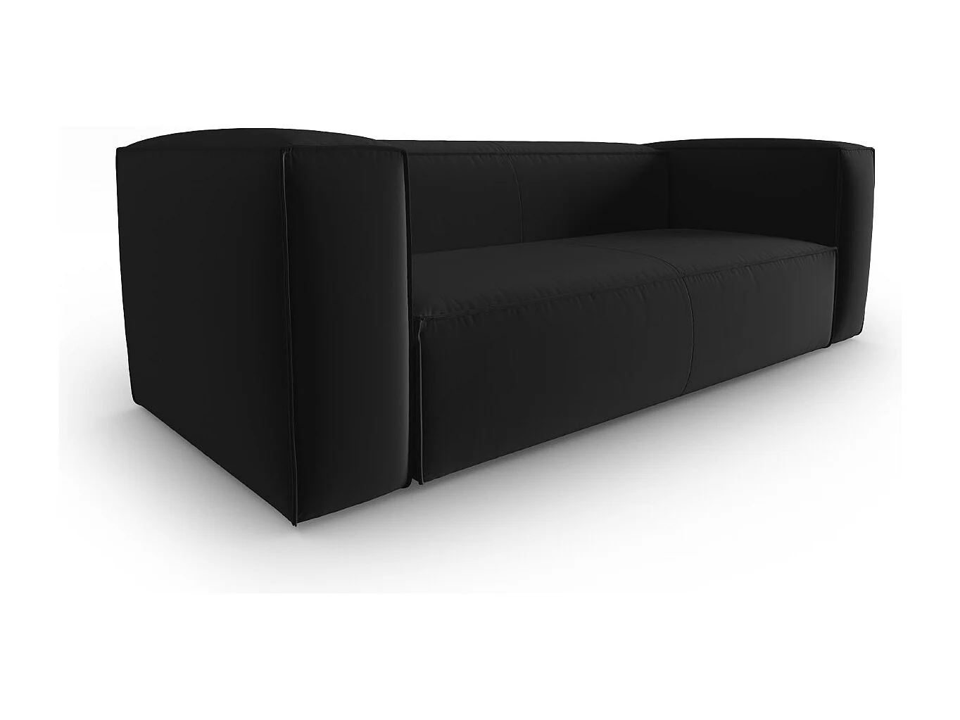 Cosmopolitan Design - Sofa, "Mackay" 3 miejsca welur, czarny - 200x94x73cm