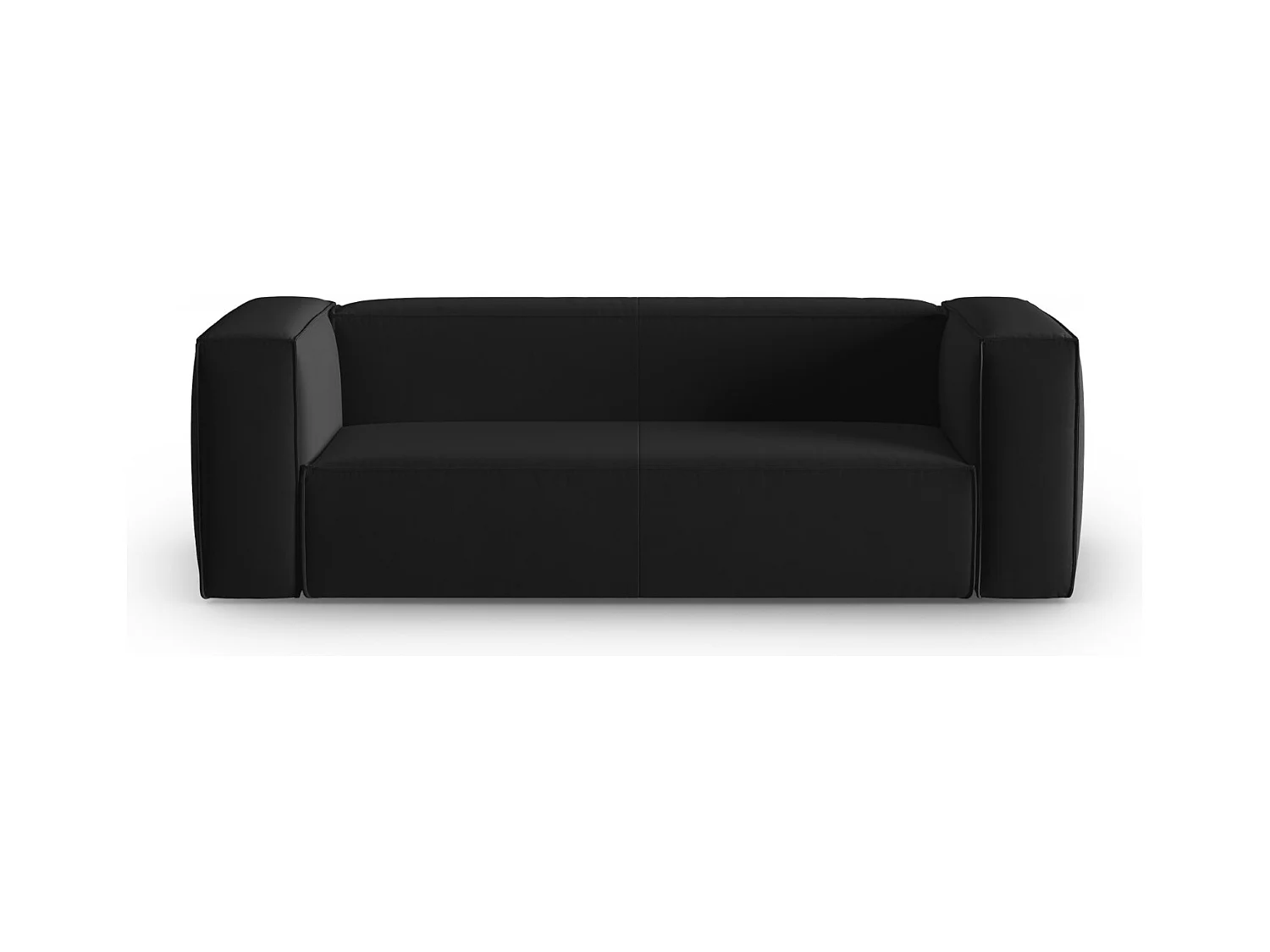 Cosmopolitan Design - Canapé "Mackay" 3 places en velours noir - 200x94x73cm