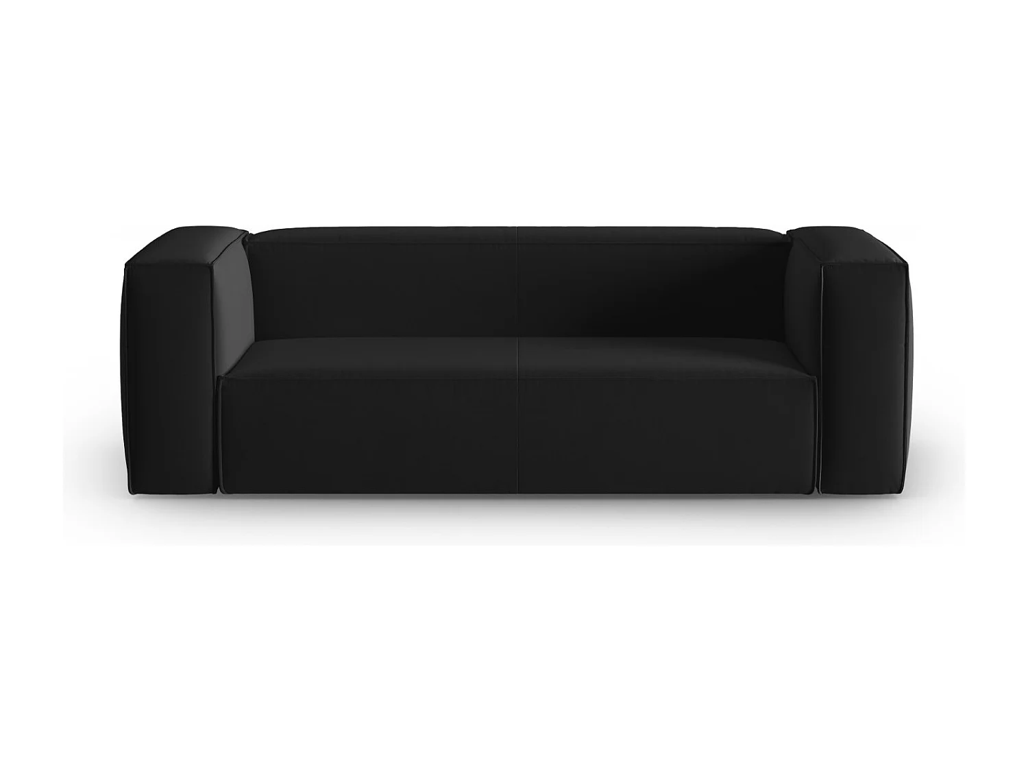 Cosmopolitan Design - Canapé "Mackay" 3 places en velours noir - 200x94x73cm