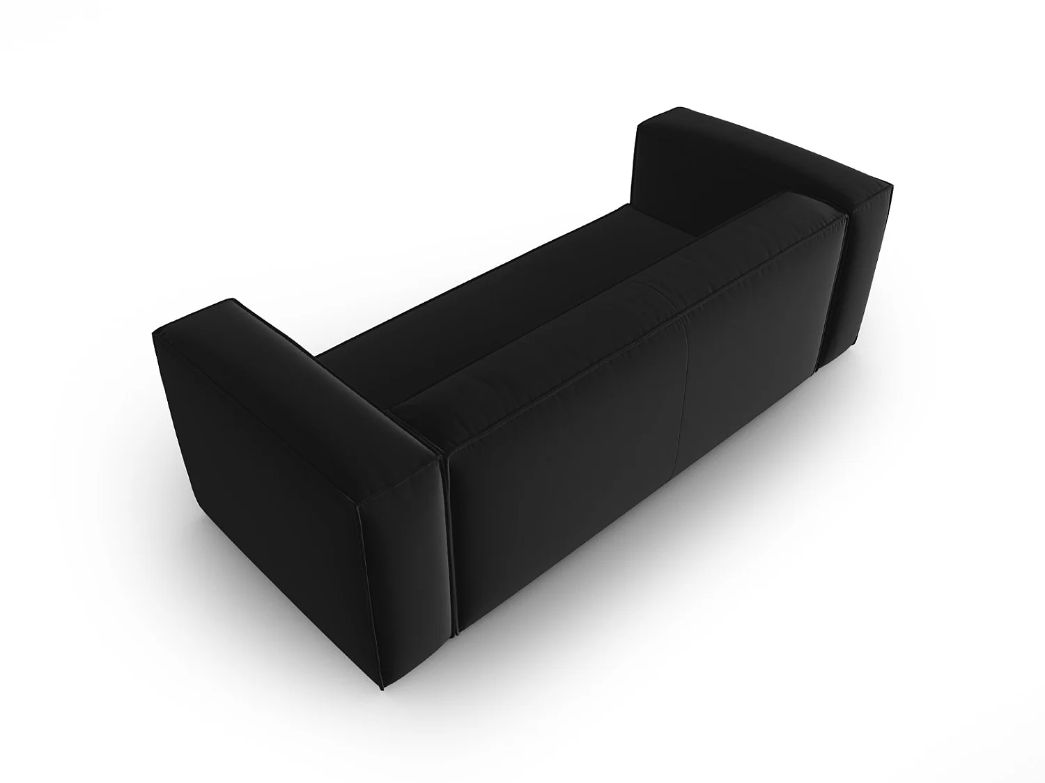Cosmopolitan Design - Canapé "Mackay" 3 places en velours noir - 200x94x73cm