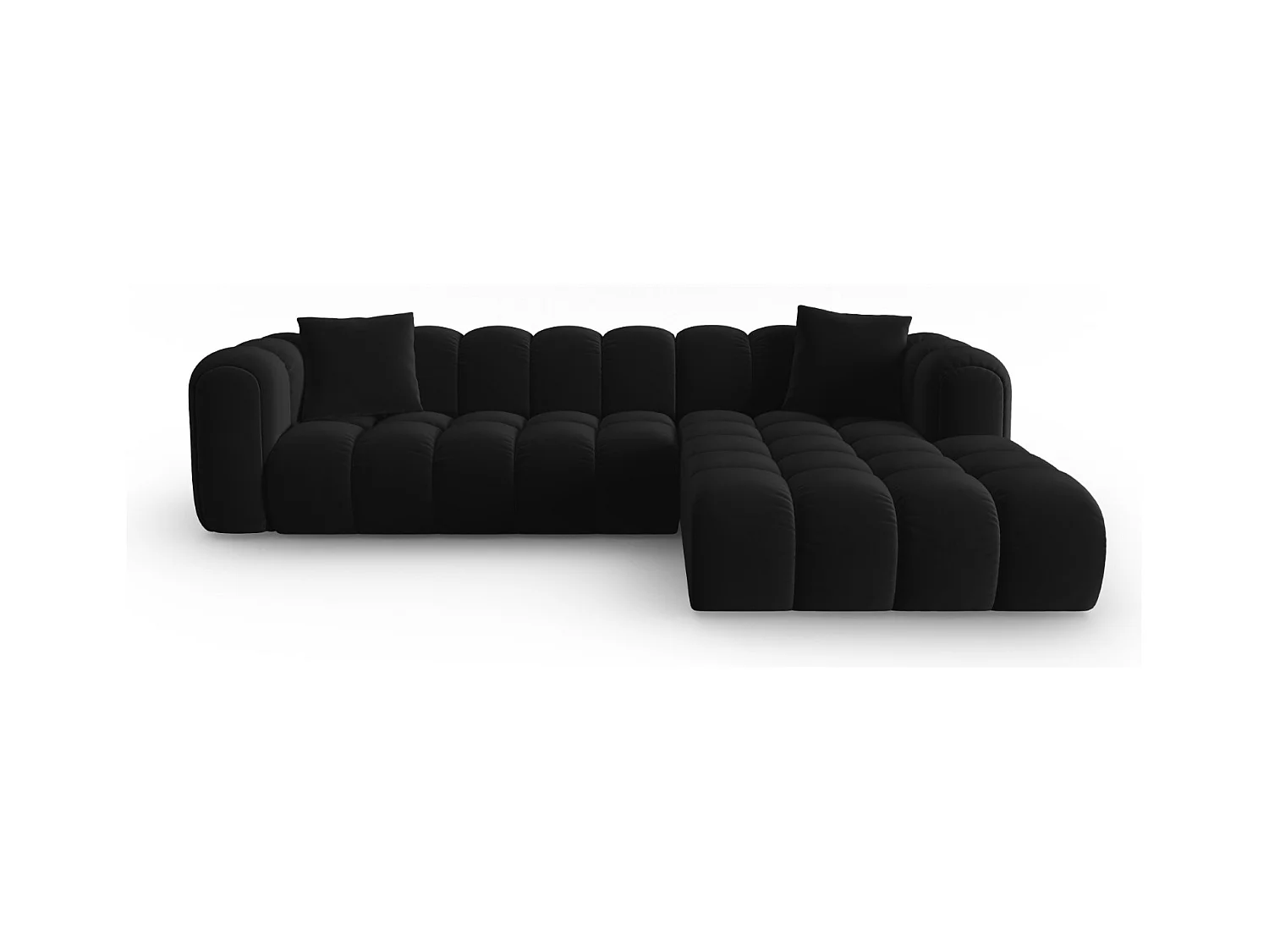 CXL by Christian Lacroix - Modulaire hoekbank rechts "Clotilde" 4 zitplaatsen, Flueel, Zwart - 306x190x70cm