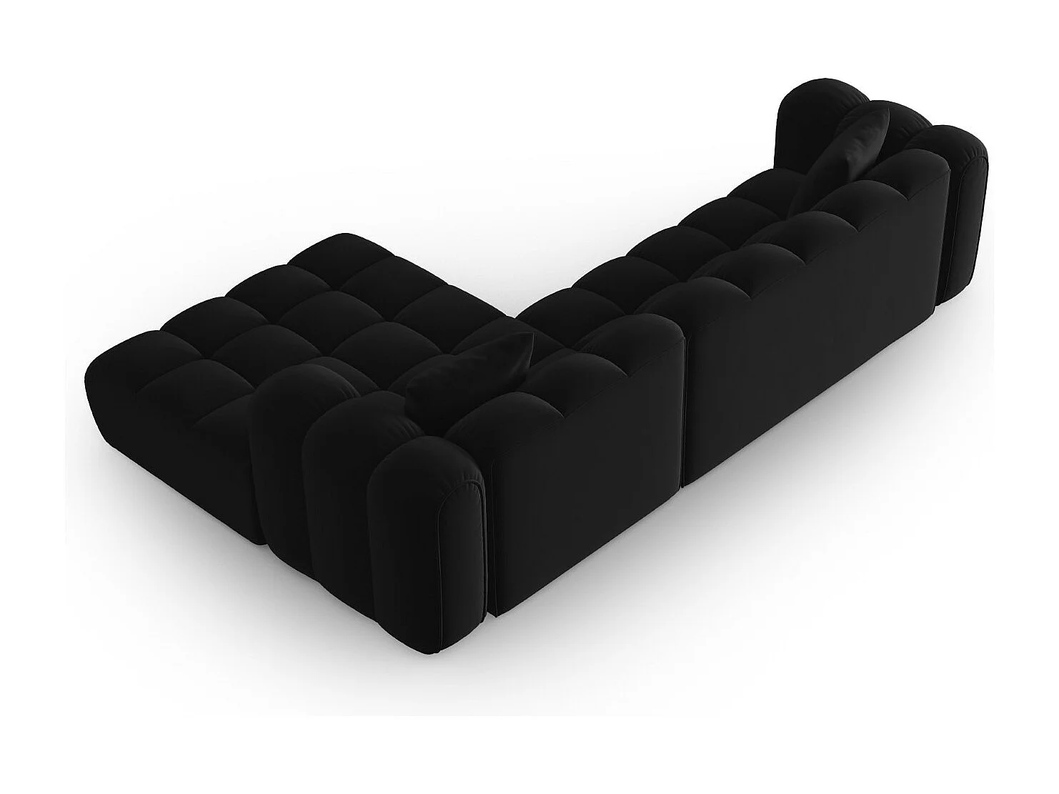 CXL by Christian Lacroix - Divano angolare modulare destro "Clotilde" 4 posti in velluto nero - 306x190x70cm