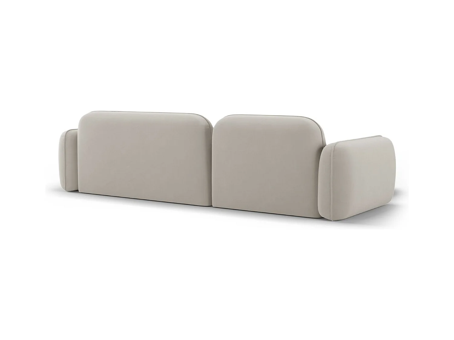 Cosmopolitan Design - Canapé d'angle gauche modulable "Sydney" 4 places en velours beige clair - 275x165x70cm