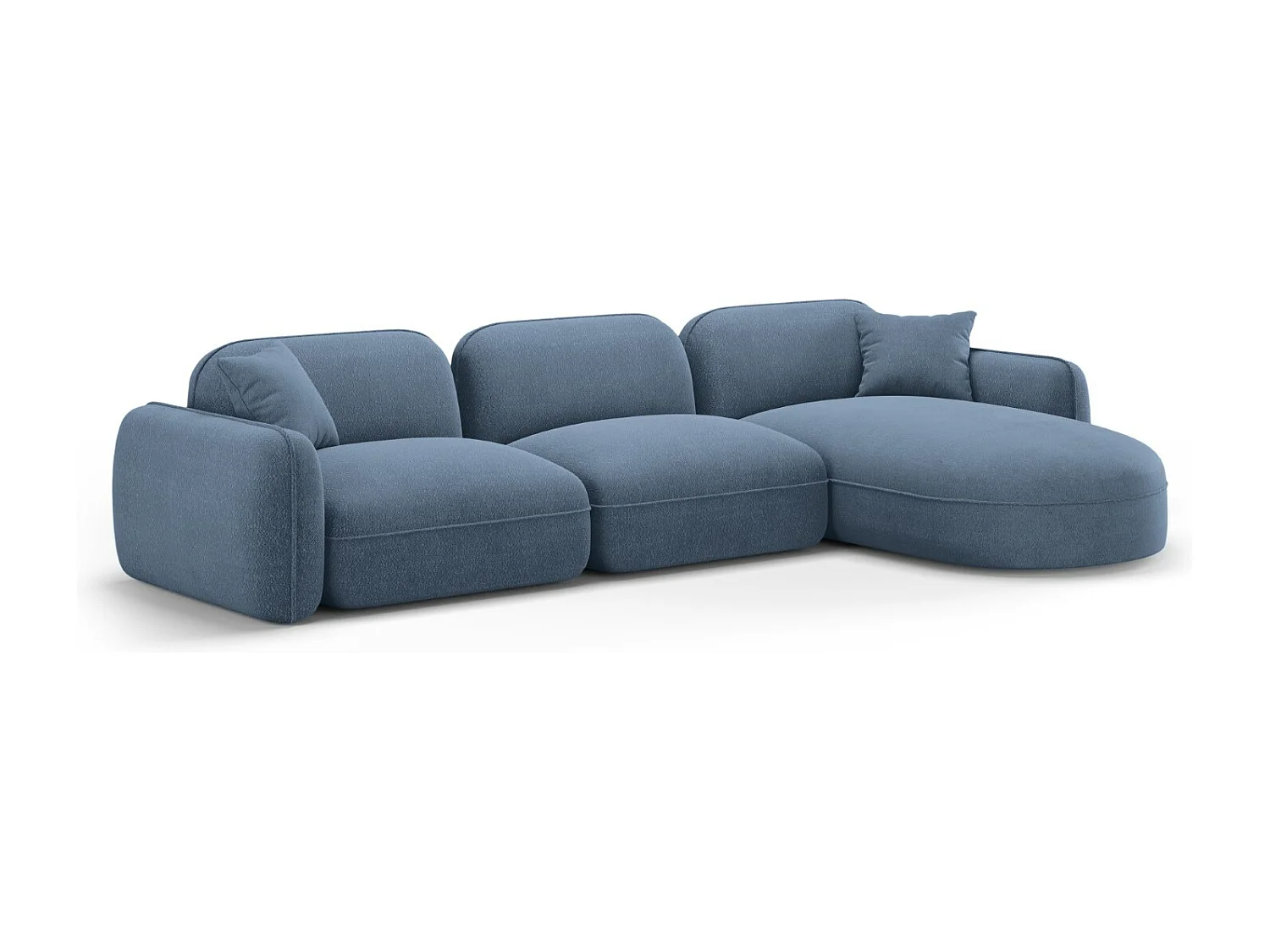 CXL by Christian Lacroix - Modulaire hoekbank rechts "Lucien" 4 zitplaatsen, Flueel, Blauwe spijkerbroek - 320x165x70cm