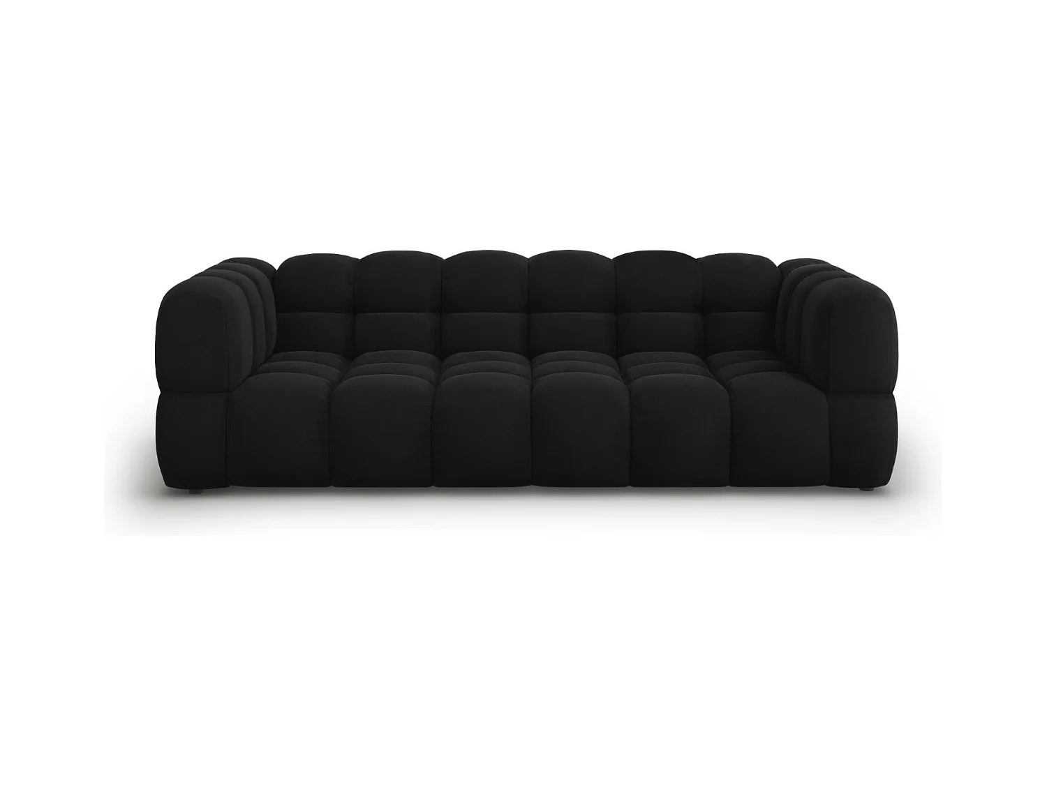 Cosmopolitan Design - Modulaire bank "Sky" 4 zitplaatsen, Flueel, Zwart - 244x102x75cm