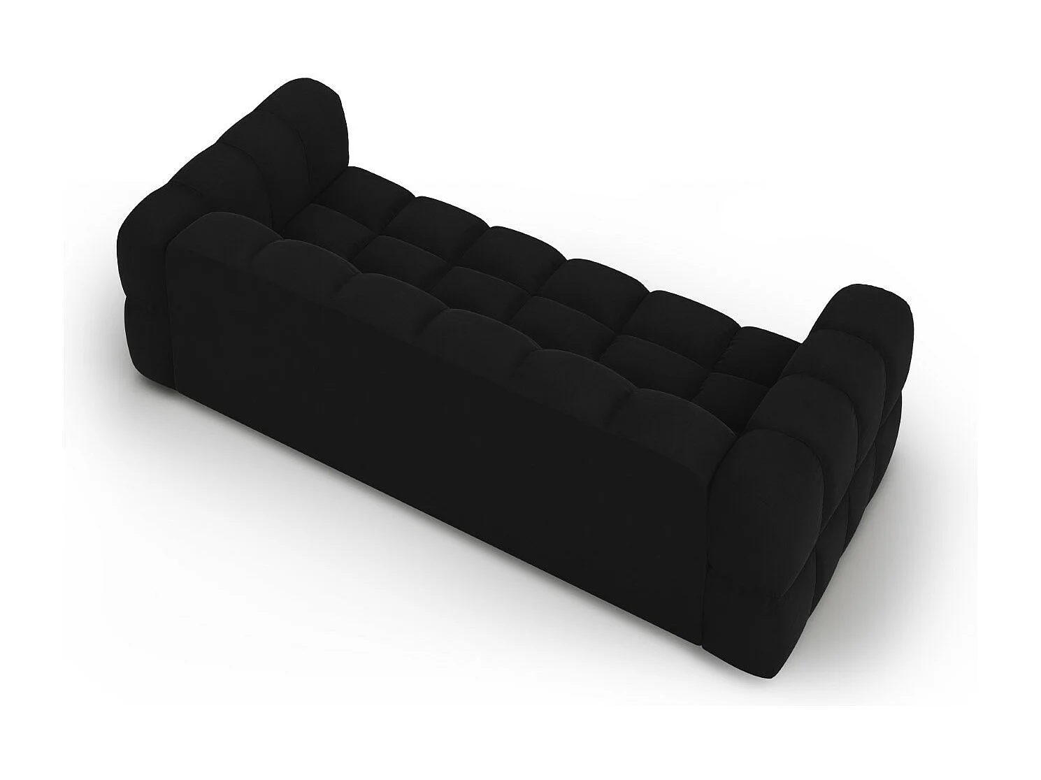 Cosmopolitan Design - Sofá modular "Sky" 4 lugares em veludo preto - 244x102x75cm