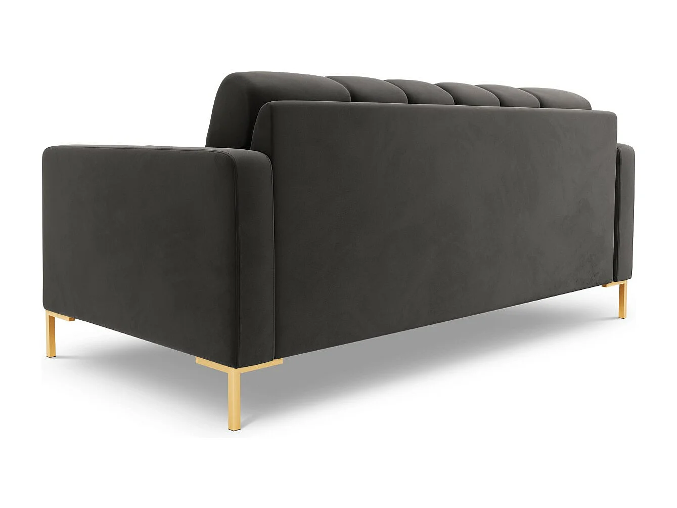 Cosmopolitan Design - Sofá "Bali" 2 lugares em veludo cinza escuro - 152x92x75cm