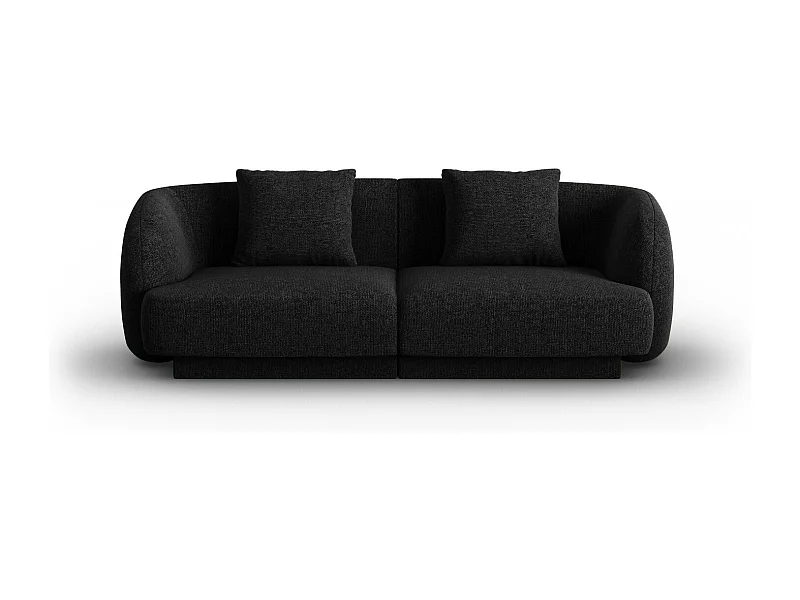 Cosmopolitan Design - Canapé "Tulum" 2 places en chenille noir - 180x90x70cm