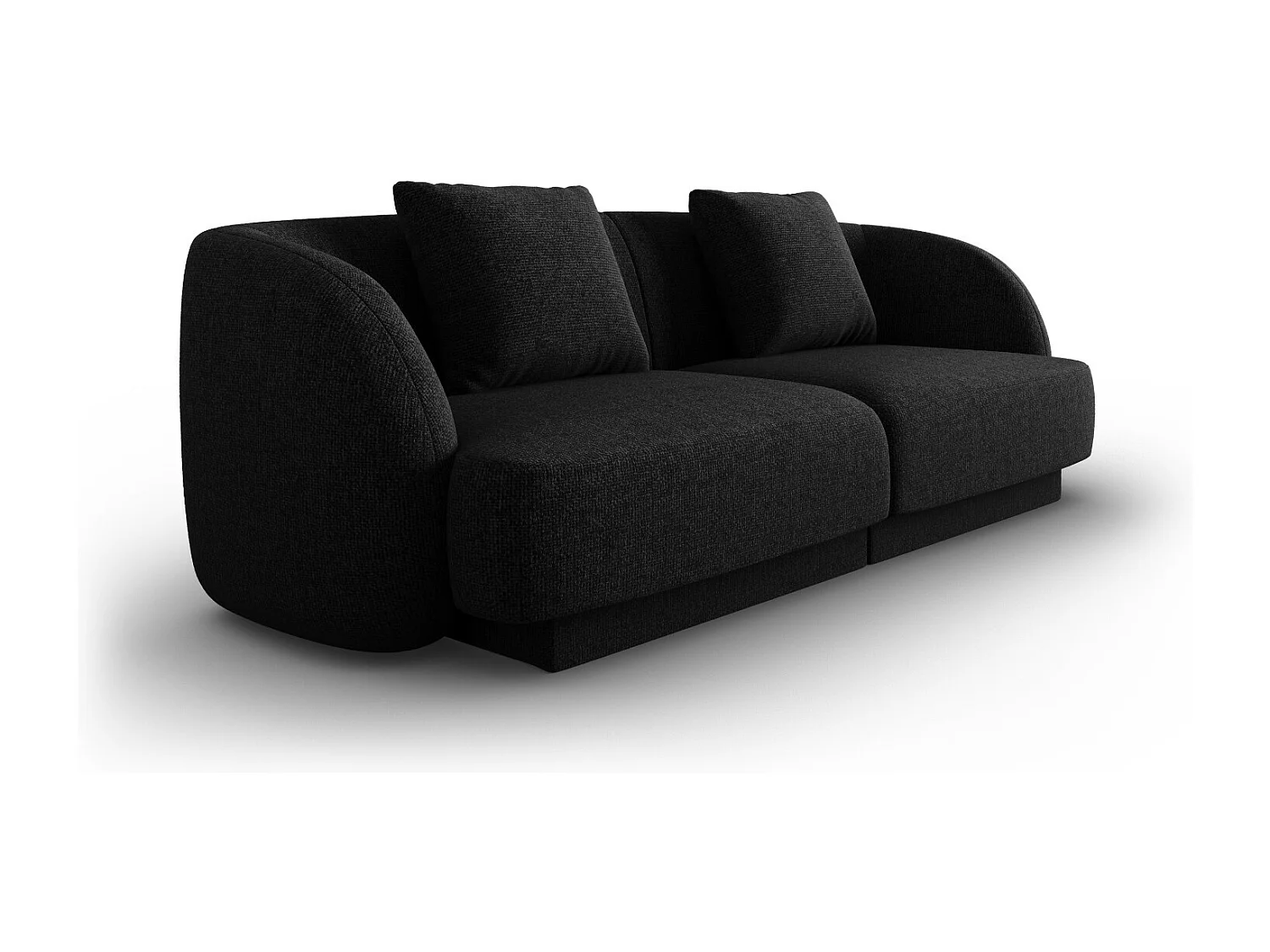 Cosmopolitan Design - Sofa, "Tulum" 2 miejsca szenil, czarny - 180x90x70cm
