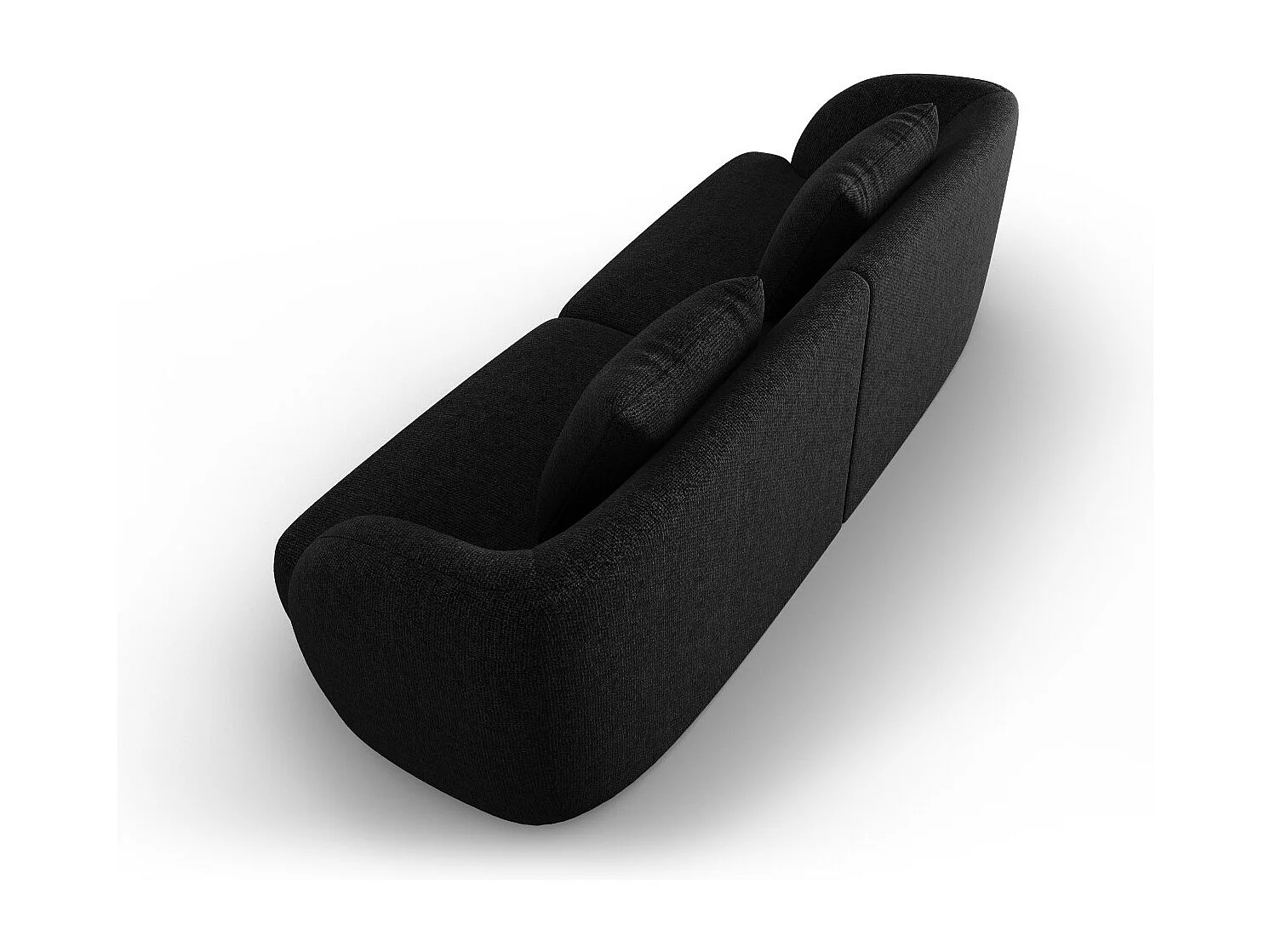 Cosmopolitan Design - Sofa, "Tulum" 2 miejsca szenil, czarny - 180x90x70cm