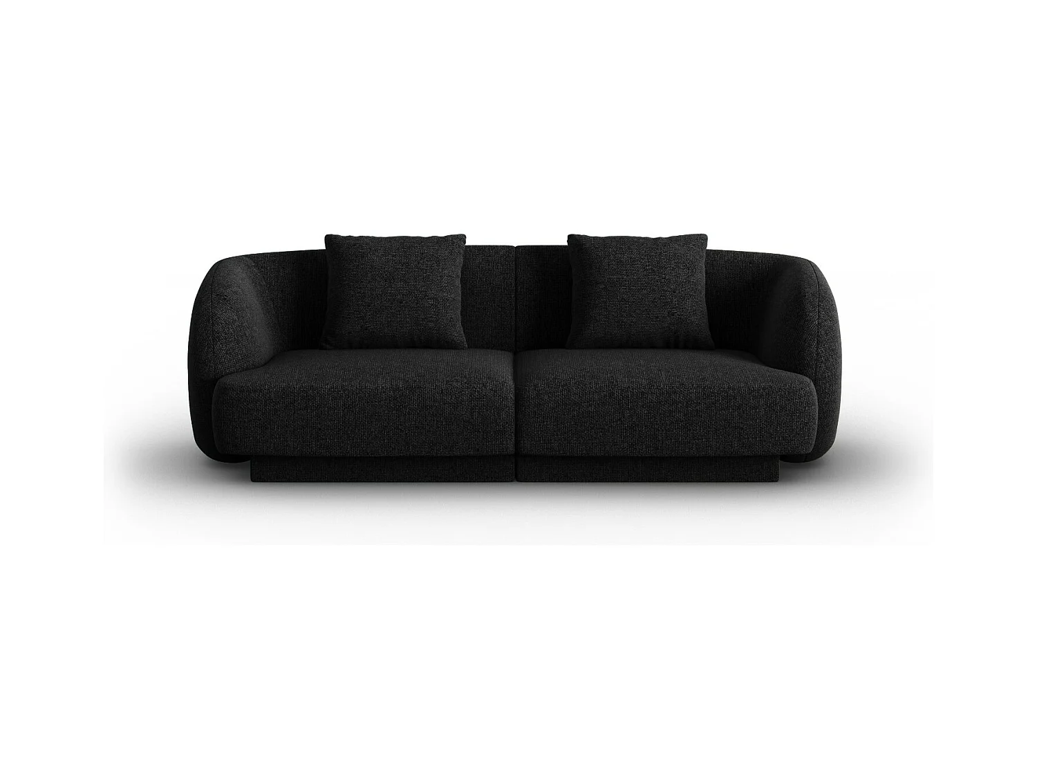 Cosmopolitan Design - Bank "Tulum" 2 zitplaatsen, Chenille, Zwart - 180x90x70cm