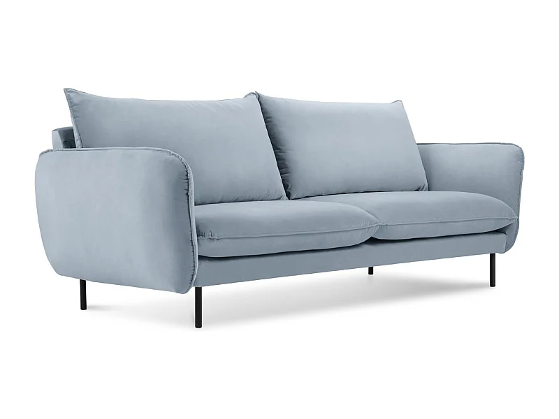 Cosmopolitan Design - Sofá "Vienna" 2 lugares em veludo azul claro - 160x92x95cm