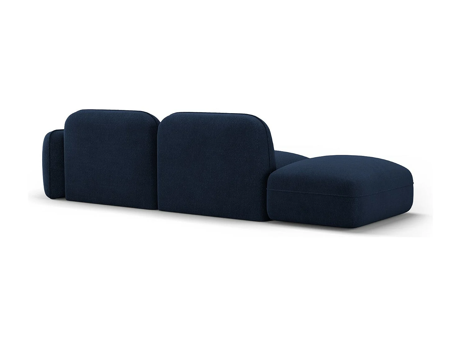 CXL by Christian Lacroix - Canapé modulable gauche "Lucien" 3 places en velours bleu foncé - 295x90x70cm