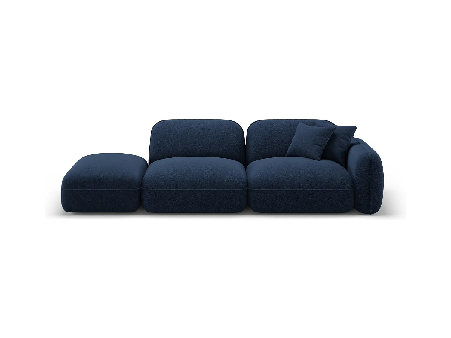 CXL by Christian Lacroix - Linker modulaire bank "Lucien" 3 zitplaatsen, Flueel, Donkerblauw - 295x90x70cm