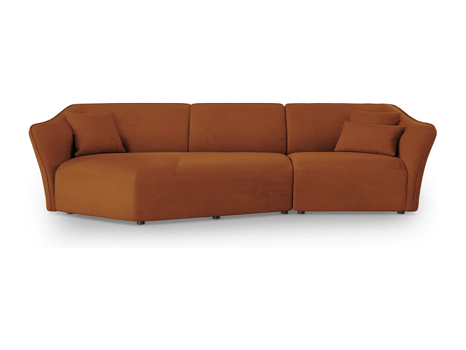 Cosmopolitan Design - Canapé d'angle gauche modulable "Tokyo" 5 places en bouclé brique - 292x138x79cm