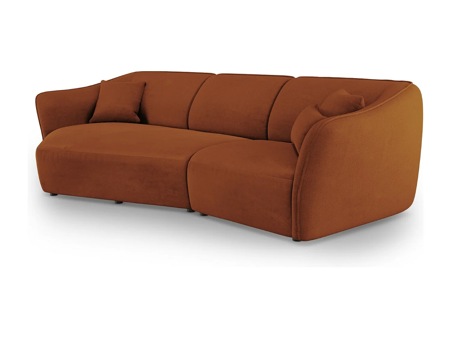 Cosmopolitan Design - Canapé d'angle gauche modulable "Tokyo" 5 places en bouclé brique - 292x138x79cm
