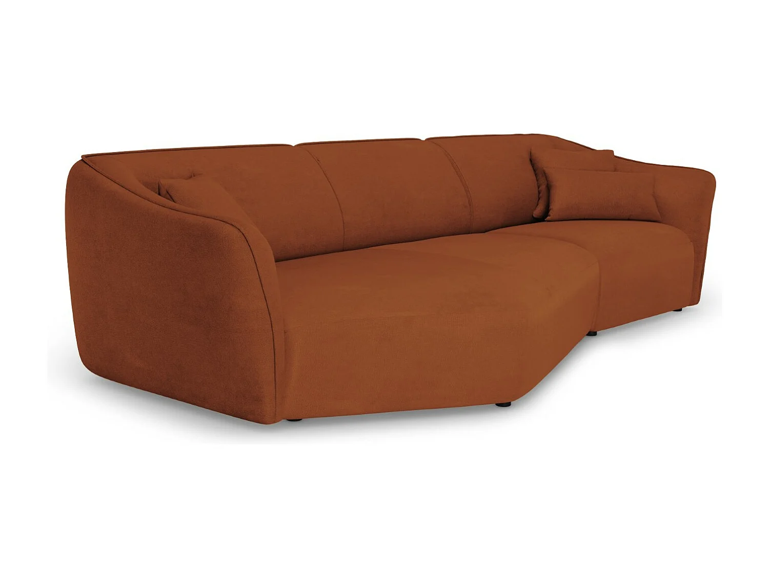 Cosmopolitan Design - Canapé d'angle gauche modulable "Tokyo" 5 places en bouclé brique - 292x138x79cm