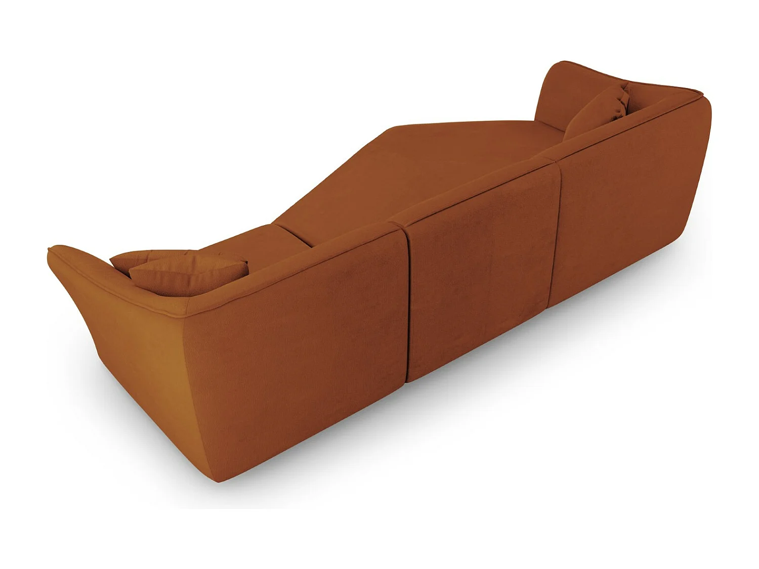 Cosmopolitan Design - Canapé d'angle gauche modulable "Tokyo" 5 places en bouclé brique - 292x138x79cm