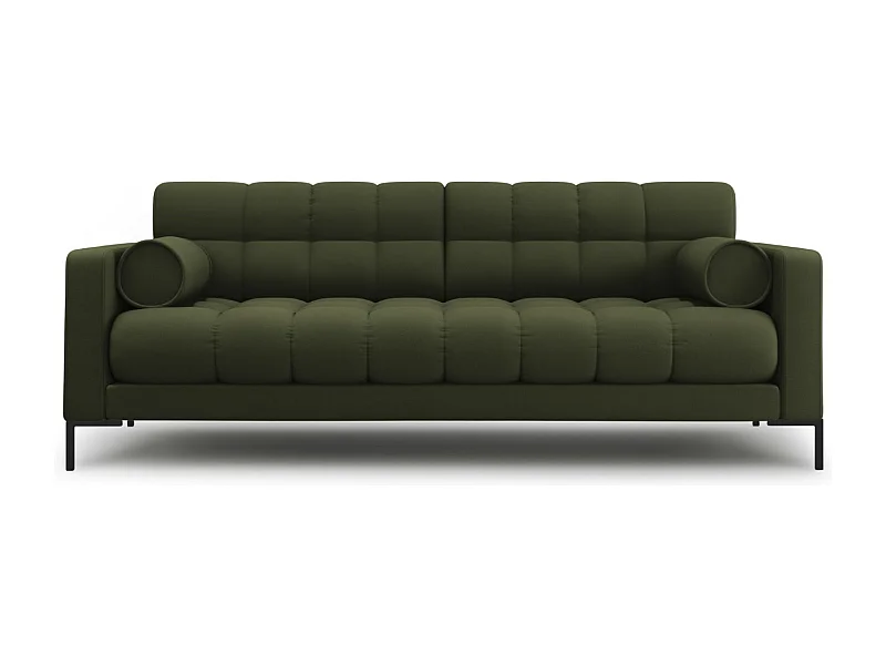 Cosmopolitan Design - 3-Sitzer Sofa "Bali" aus strukturiertem Stoff grün - 177x92x75cm