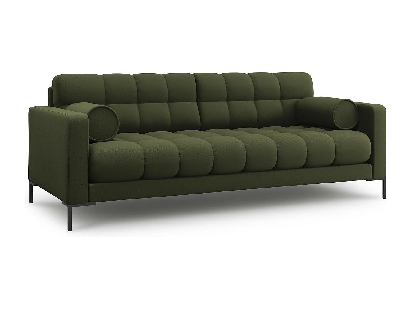 Cosmopolitan Design - Canapé "Bali" 3 places en tissu structurel vert - 177x92x75cm
