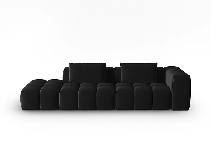 CXL by Christian Lacroix - 3-Sitzer modulares Sofa links "Lorella" Sitzer aus Samt schwarz - 265x85x70cm