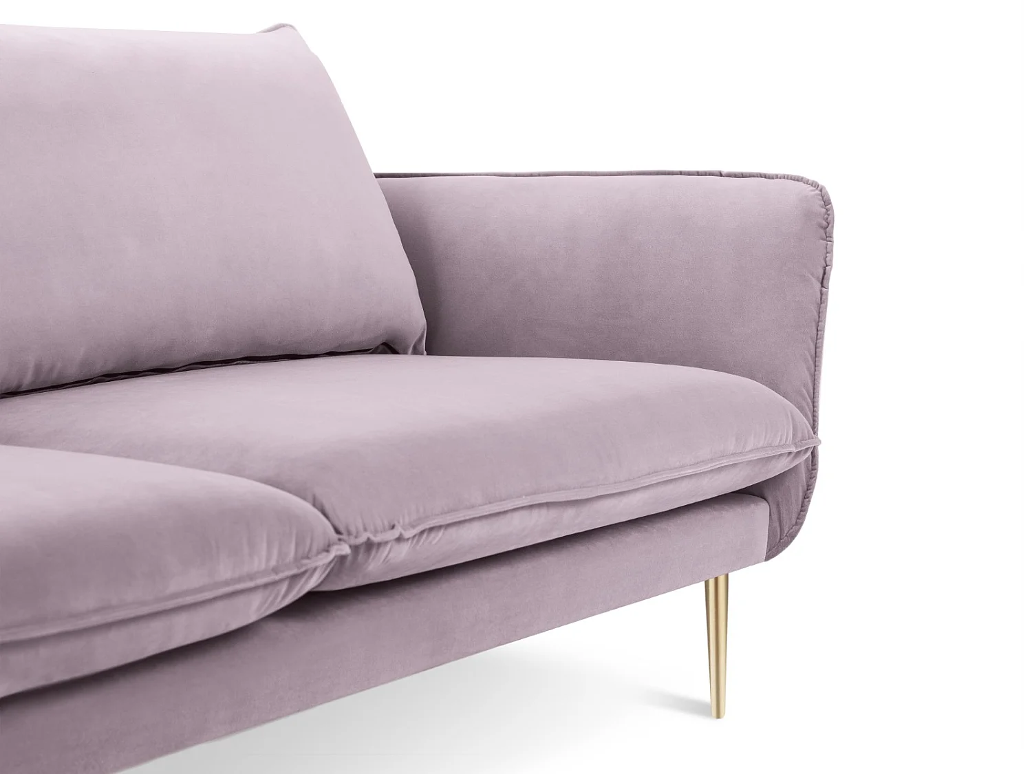 Cosmopolitan Design - Canapé "Vienna" 2 places en velours lavande - 160x92x95cm
