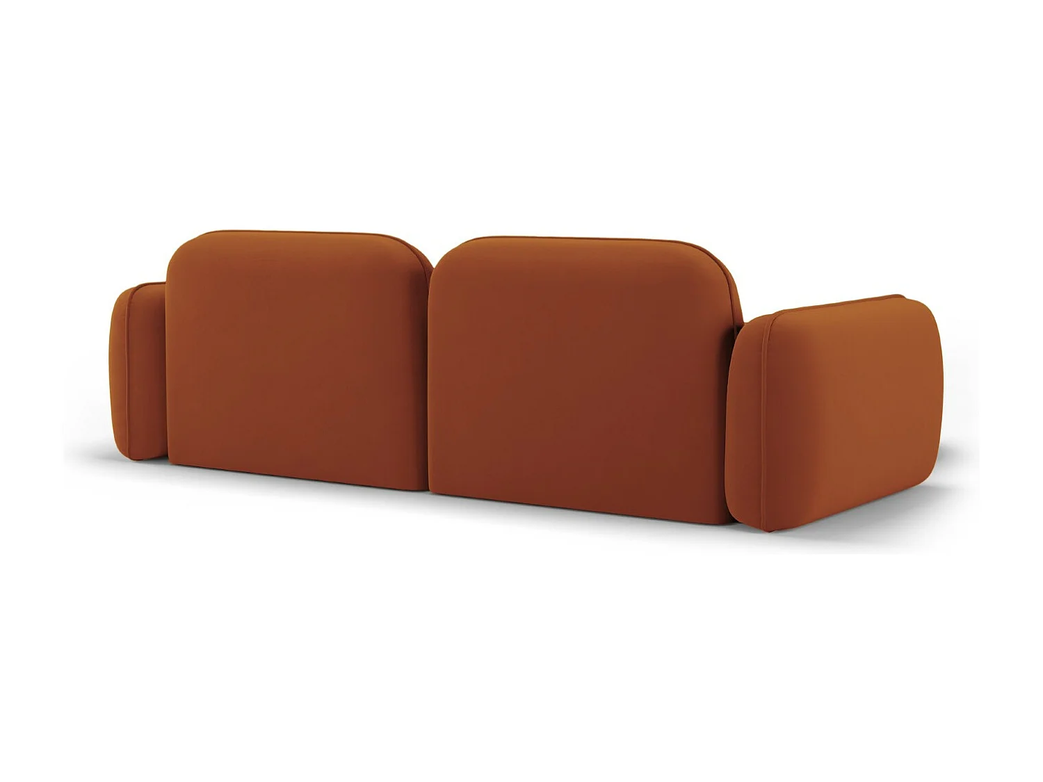 Cosmopolitan Design - Modulaire hoekbank links "Sydney" 3 zitplaatsen, Flueel, Terracotta - 230x165x70cm